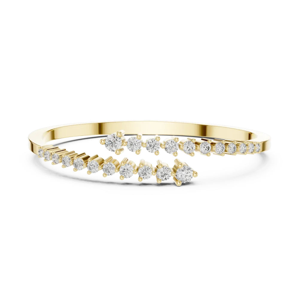 Fluid Silhouette Round Brilliant Pavé-Set Statement Bracelet - Image 2