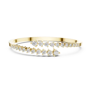 Fluid Silhouette Round Brilliant Pavé-Set Statement Bracelet - Image 2