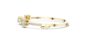 Luminary Round Brilliant Triple Solitaire Statement Bangle - Image 3