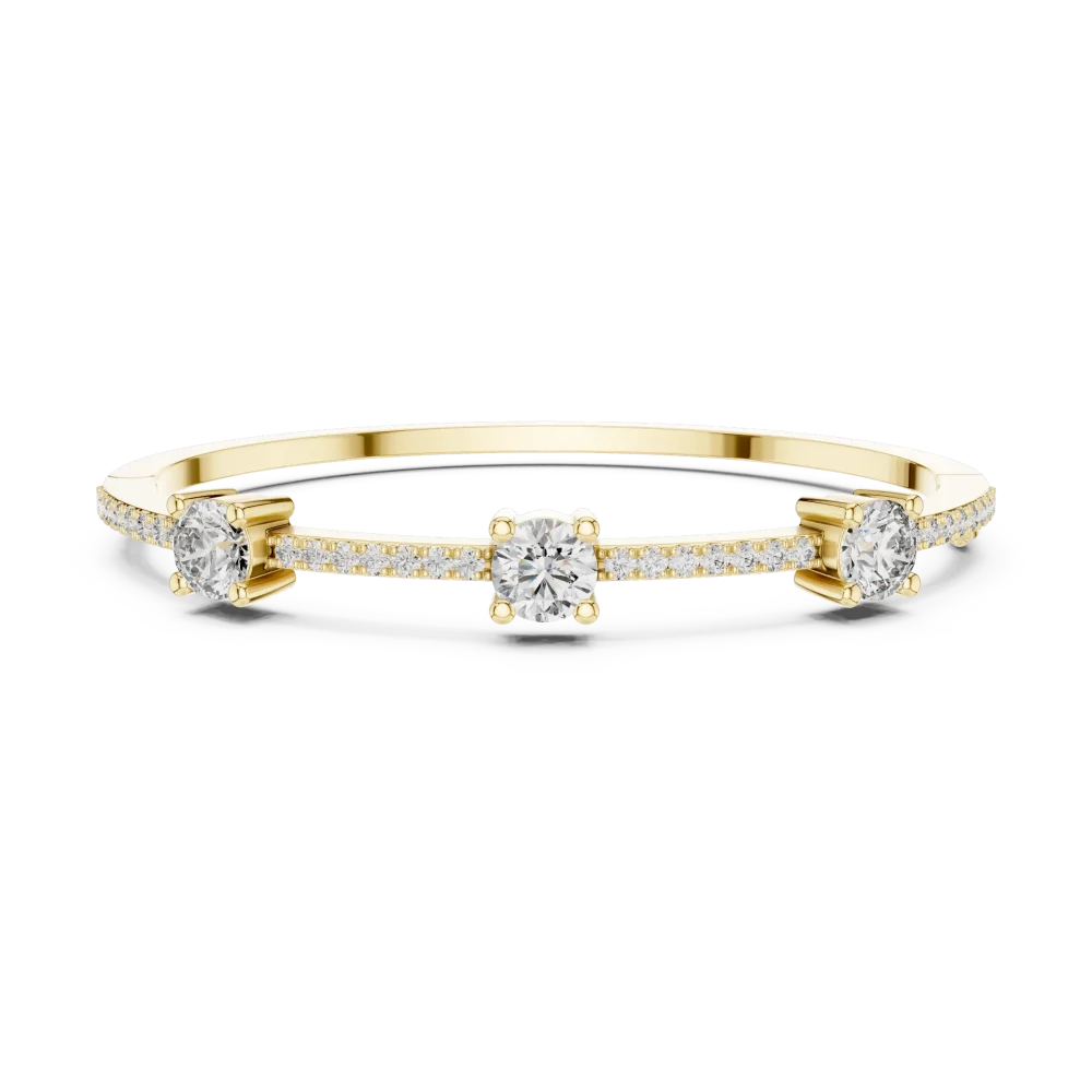 Luminary Round Brilliant Pavé-Set Statement Bangle - Image 2