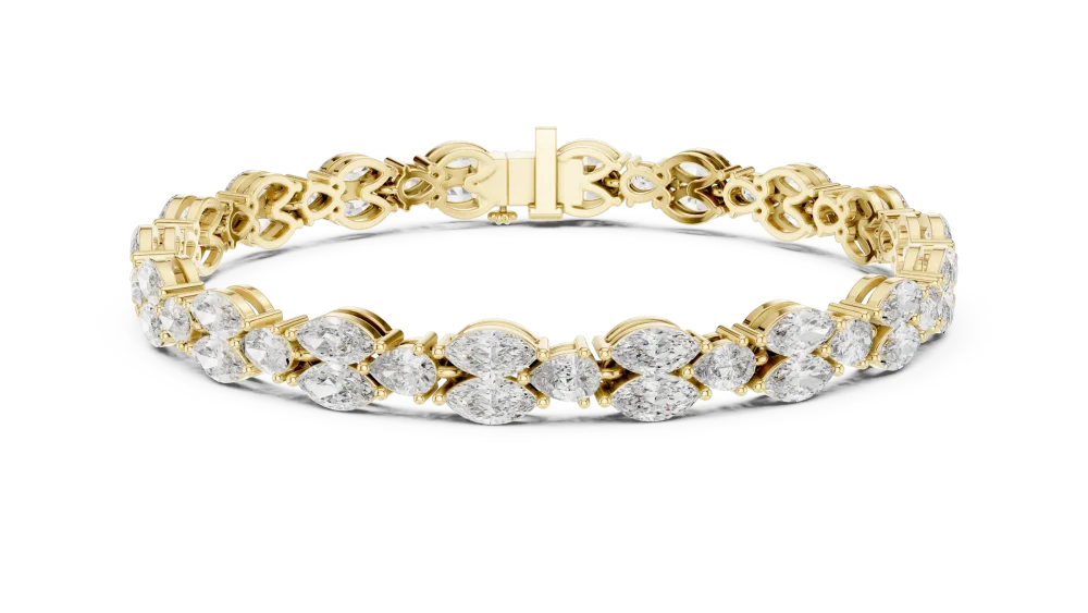 Luminary Pear and Marquise Alternating Tennis Bracelet - Image 2