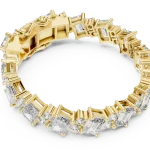 Symmetry Emerald and Round Cut Architectural Tennis Bracelet