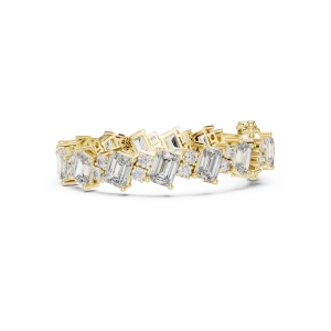 Luminary Emerald and Round Cut Architectural Tennis Bracelet - Image 3