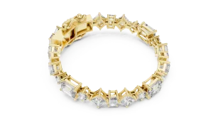 Symmetry Emerald and Princess Multi-Shape Statement Bracelet
