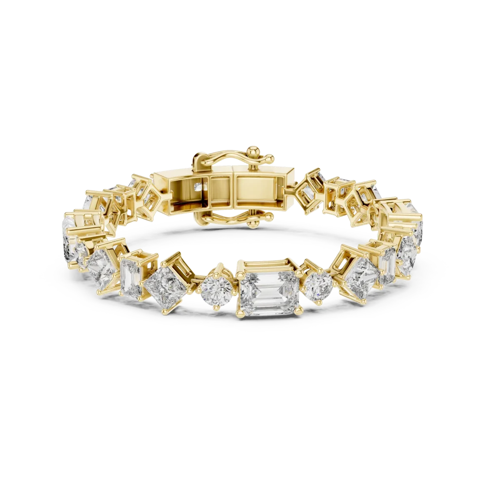 Luminary Mixed-Cut Architectural Tennis Bracelet - Image 2