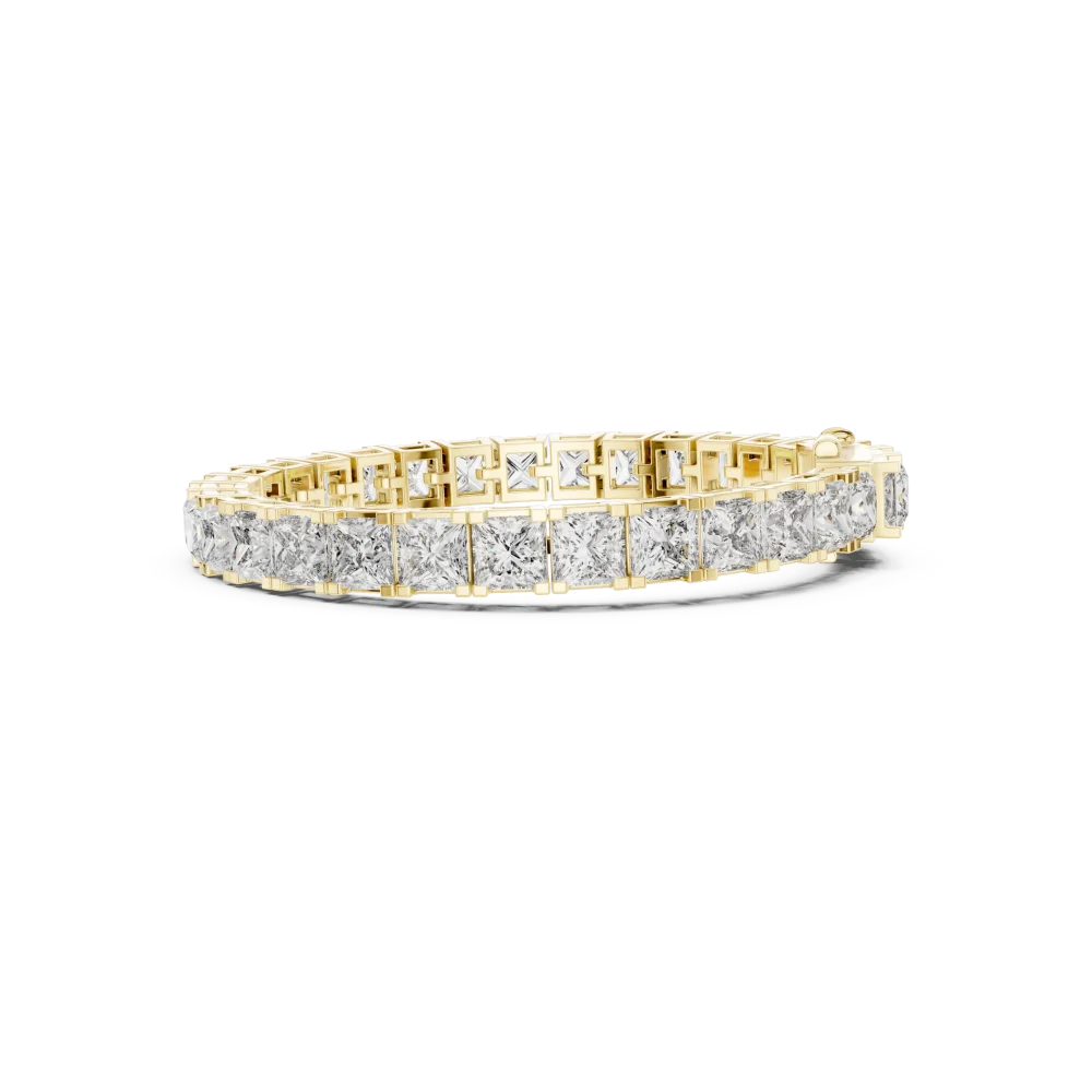 Architectural Princess Cut Geometric Frame Tennis Bracelet - Image 3