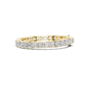 Architectural Princess Cut Geometric Frame Tennis Bracelet - Image 3