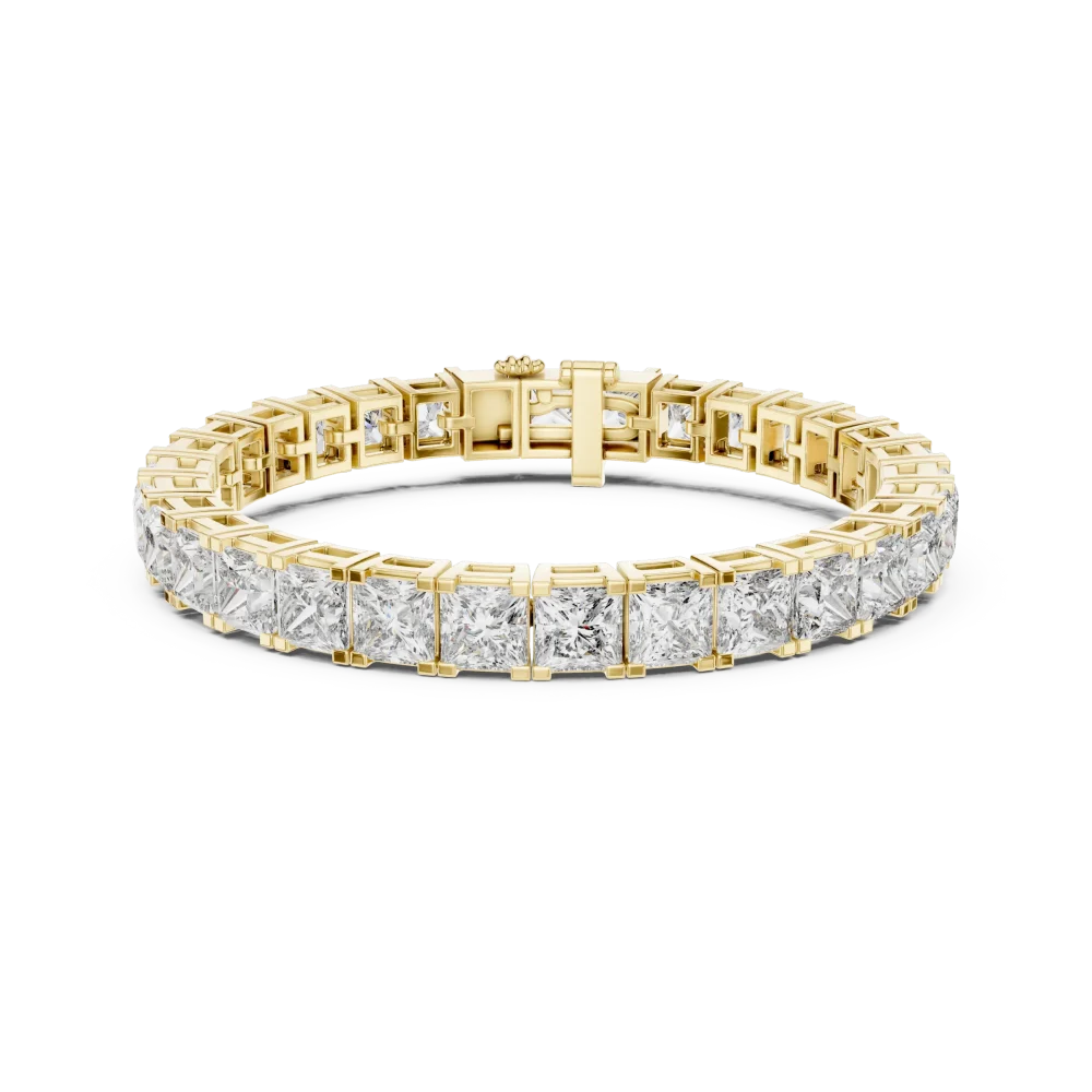 Architectural Princess Cut Geometric Frame Tennis Bracelet - Image 2
