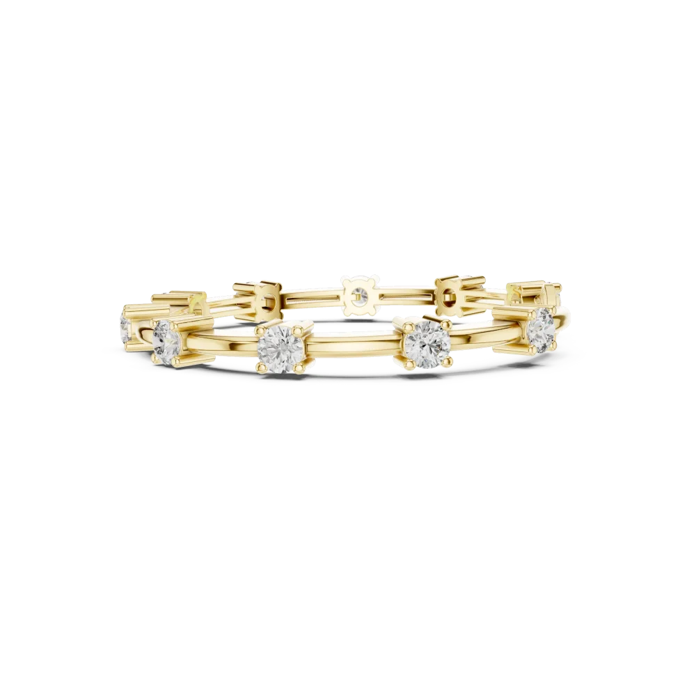 Luminary Round Brilliant Architect Column Tennis Bracelet - Image 3
