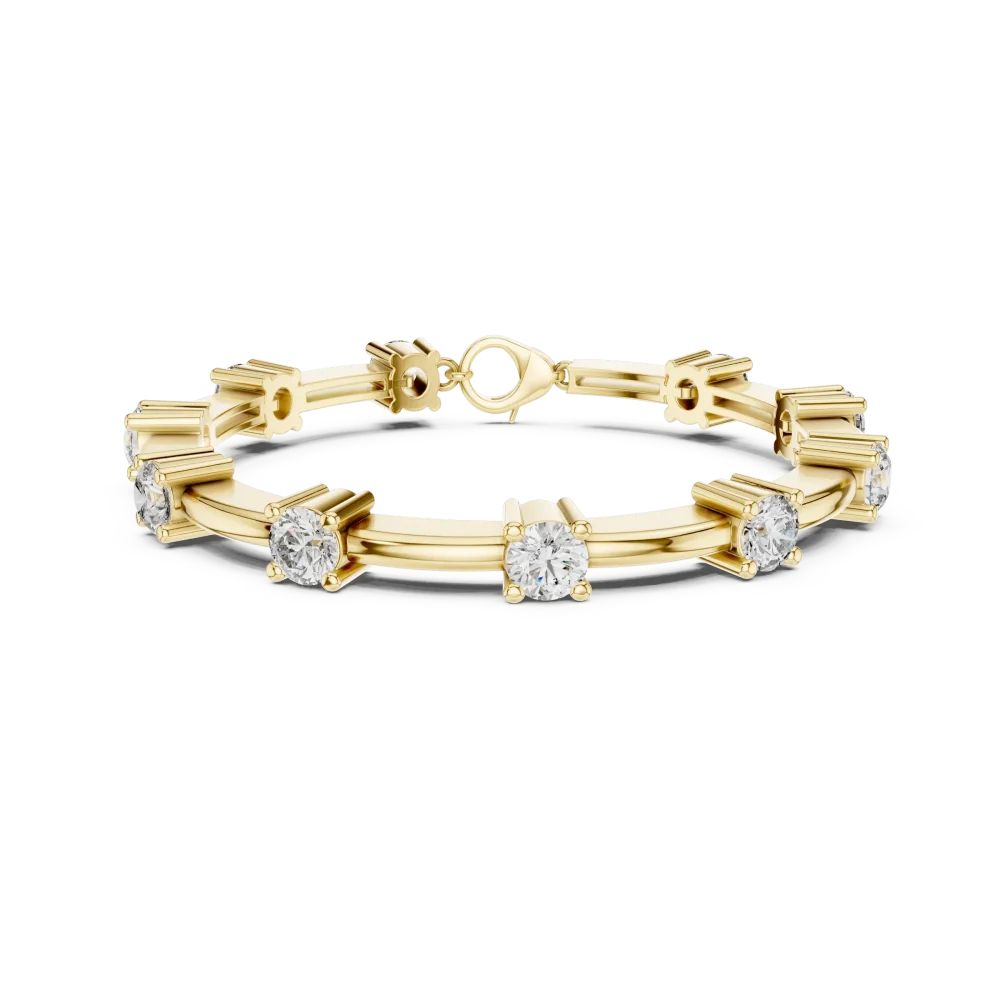 Luminary Round Brilliant Architect Column Tennis Bracelet - Image 2