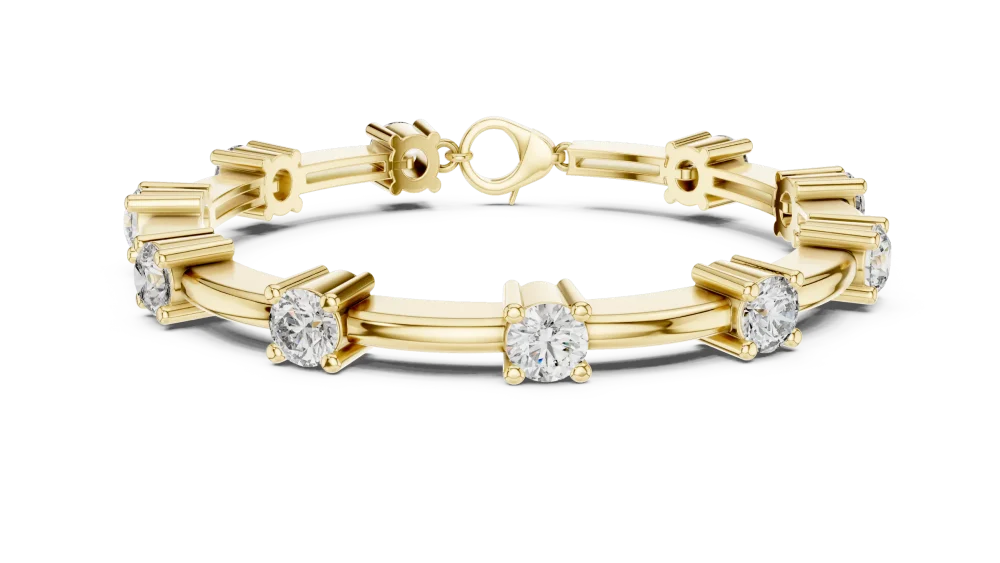 Luminary Round Brilliant Silhouette Statement Tennis Bracelet - Image 2