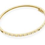 Symmetry Round Brilliant Geometric Frame Bangle Bracelet