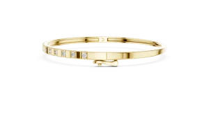 Symmetry Round Brilliant Geometric Frame Bangle Bracelet - Image 3