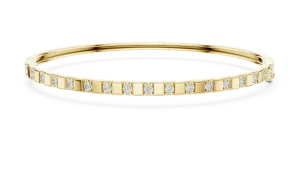 Symmetry Round Brilliant Geometric Frame Bangle Bracelet - Image 2