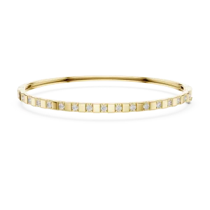 Symmetry Round Brilliant Architectural Pavé-Set Bangle - Image 2