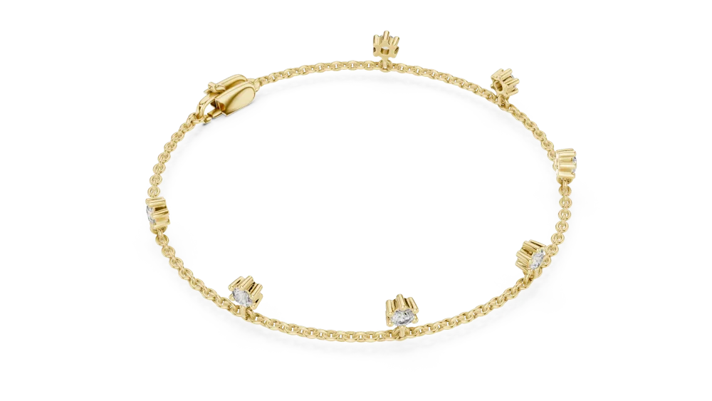 Experience the brilliance of this floating DIAMEUR diamond chain bracelet. Handcrafted in pure gold, it is the ultimate modern classic. Shop now!