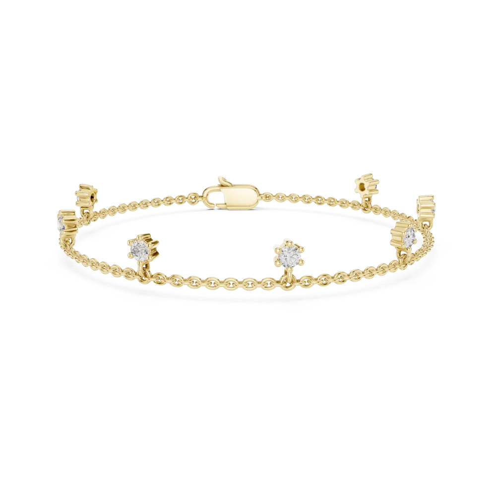 Luminary Round Brilliant Floating Station Chain Bracelet - Image 2