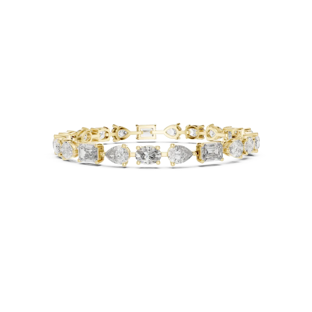 Symmetry Emerald, Oval and Pear Mixed Cut Tennis Bracelet - Image 3