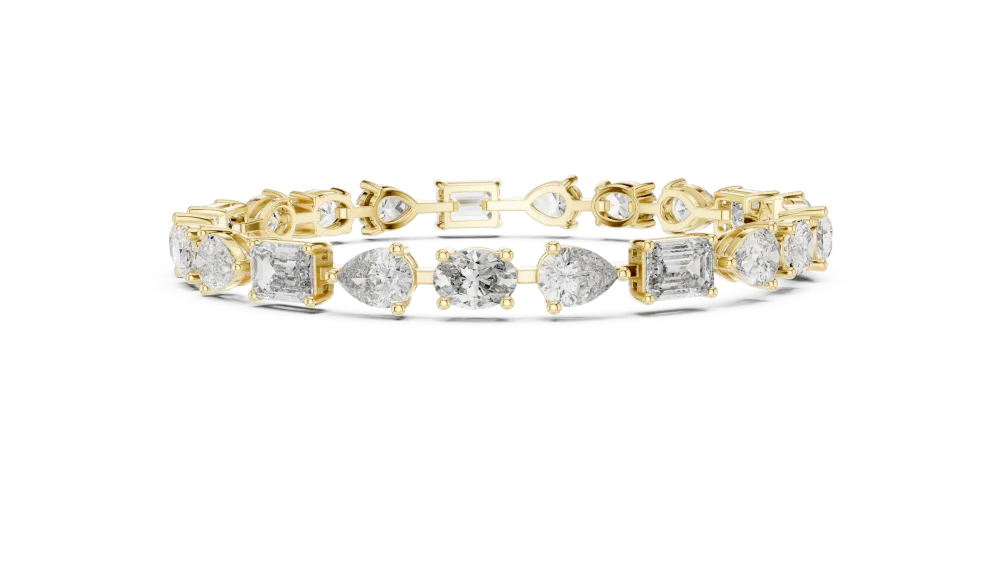 Luminary Mixed-Cut Architectural Statement Tennis Bracelet - Image 3