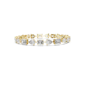 Symmetry Emerald, Oval and Pear Mixed Cut Tennis Bracelet - Image 3