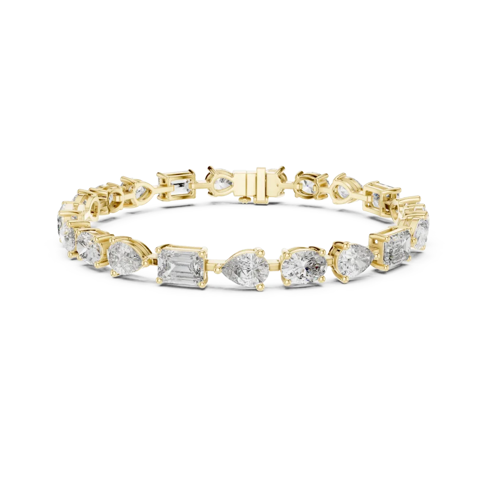Symmetry Emerald, Oval and Pear Mixed Cut Tennis Bracelet - Image 2