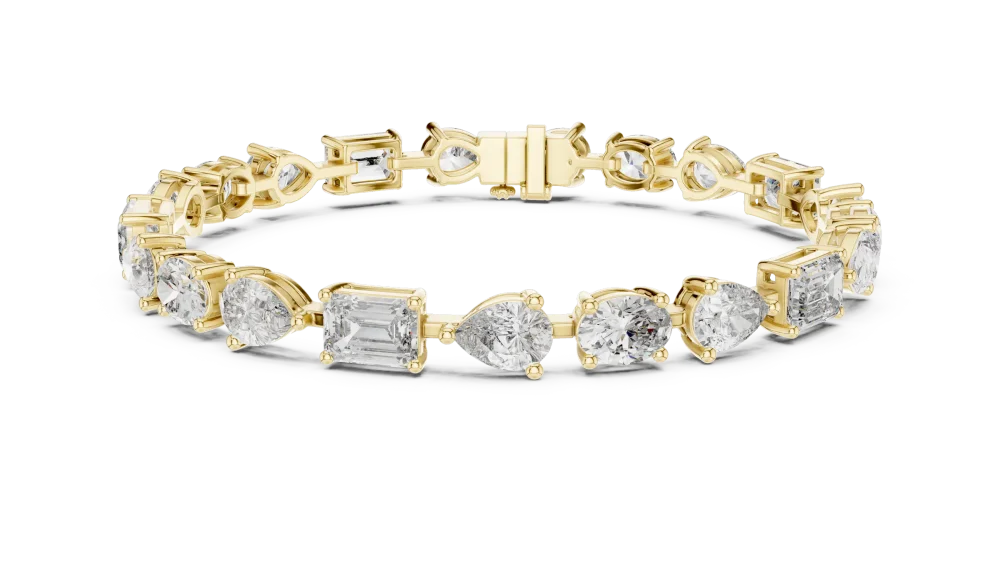 Luminary Mixed-Cut Architectural Statement Tennis Bracelet - Image 2