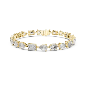 Symmetry Emerald, Oval and Pear Mixed Cut Tennis Bracelet - Image 2