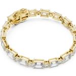 Symmetry Emerald and Round Cut Geometric Tennis Bracelet
