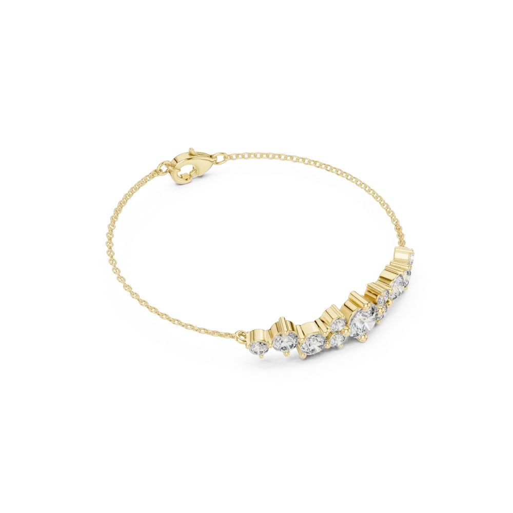 Adorn your wrist with the radiant sparkle of this cluster bracelet. Featuring DIAMEUR lab-grown diamonds, it is the ultimate modern luxury essential.