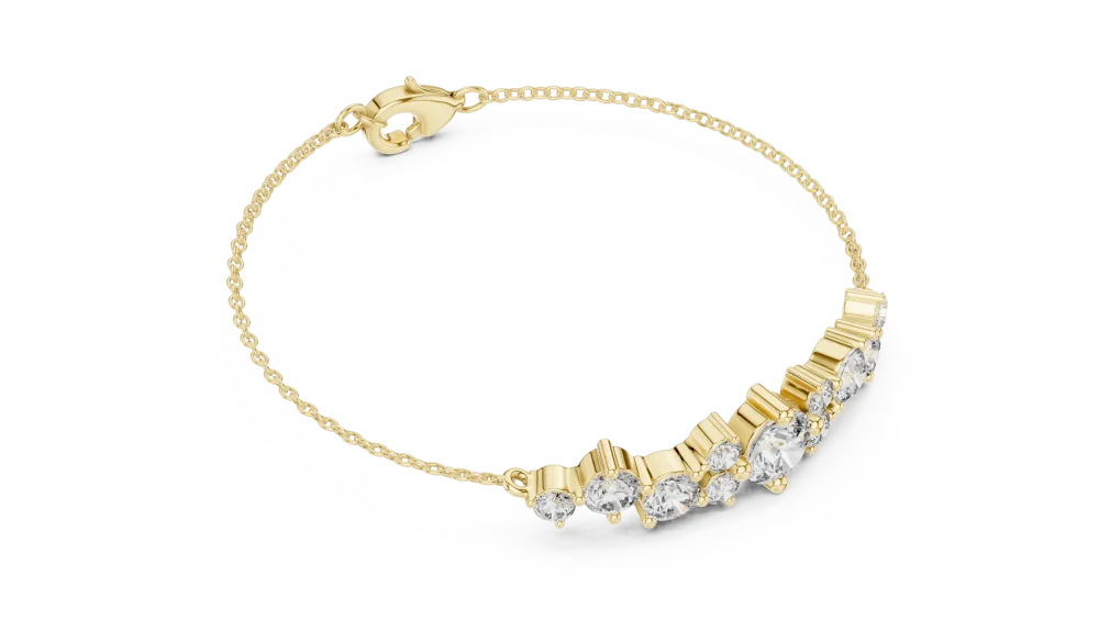 Discover the radiant allure of our Luminary Diamond Bracelet. Featuring hand-set DIAMEUR lab-grown stones, this modern classic is designed to shine. Shop now.