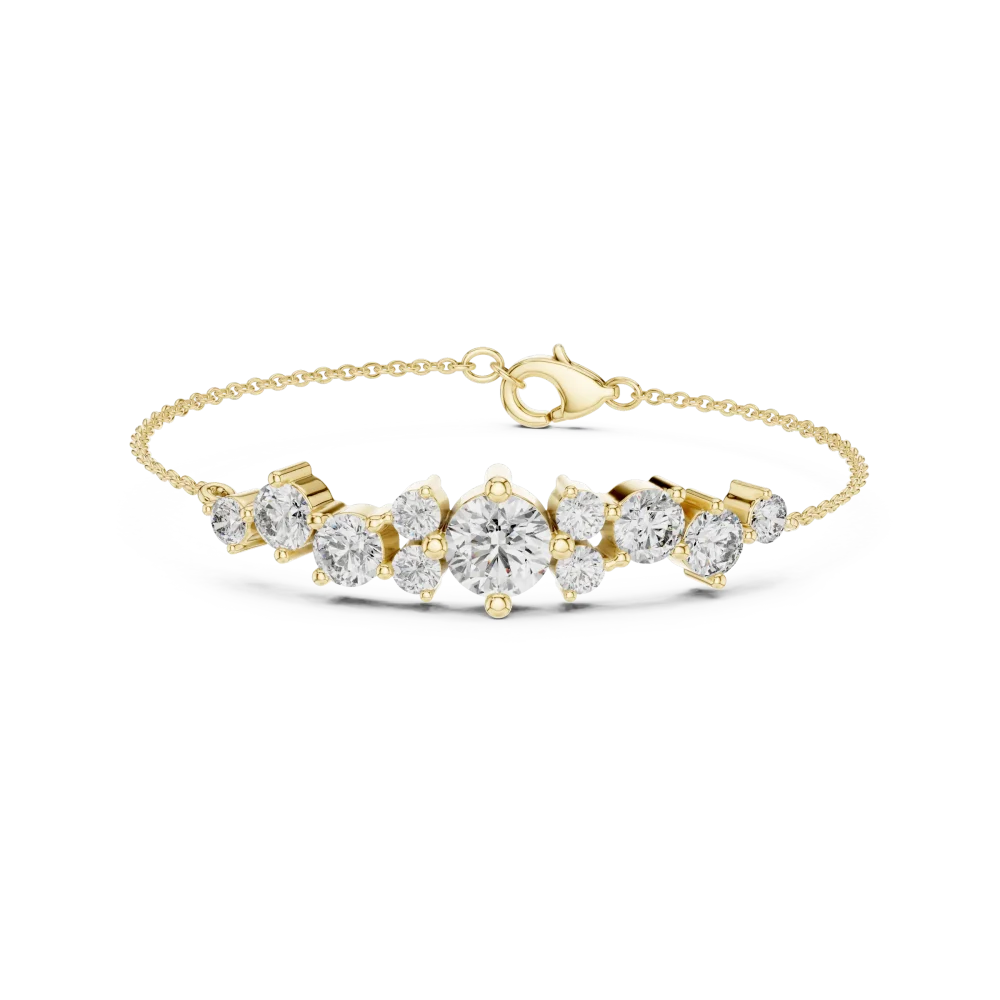 Luminary Round Brilliant Cluster Statement Bracelet - Image 2