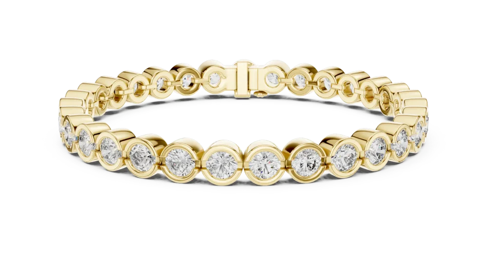 Ethereal Round Brilliant Bezel-Set Statement Tennis Bracelet - Image 2