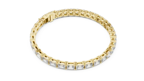 Symmetry Emerald and Round Cut Linear Statement Tennis Bracelet