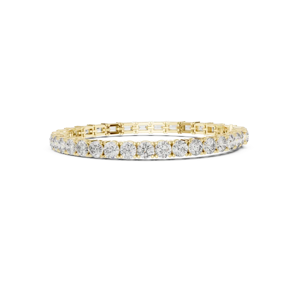 Symmetry Emerald and Round Alternating Tennis Bracelet - Image 3