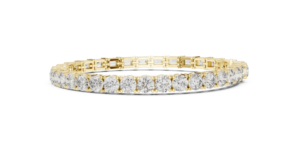 Symmetry Emerald and Round Cut Linear Statement Tennis Bracelet - Image 3