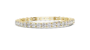 Symmetry Emerald and Round Cut Linear Statement Tennis Bracelet - Image 3