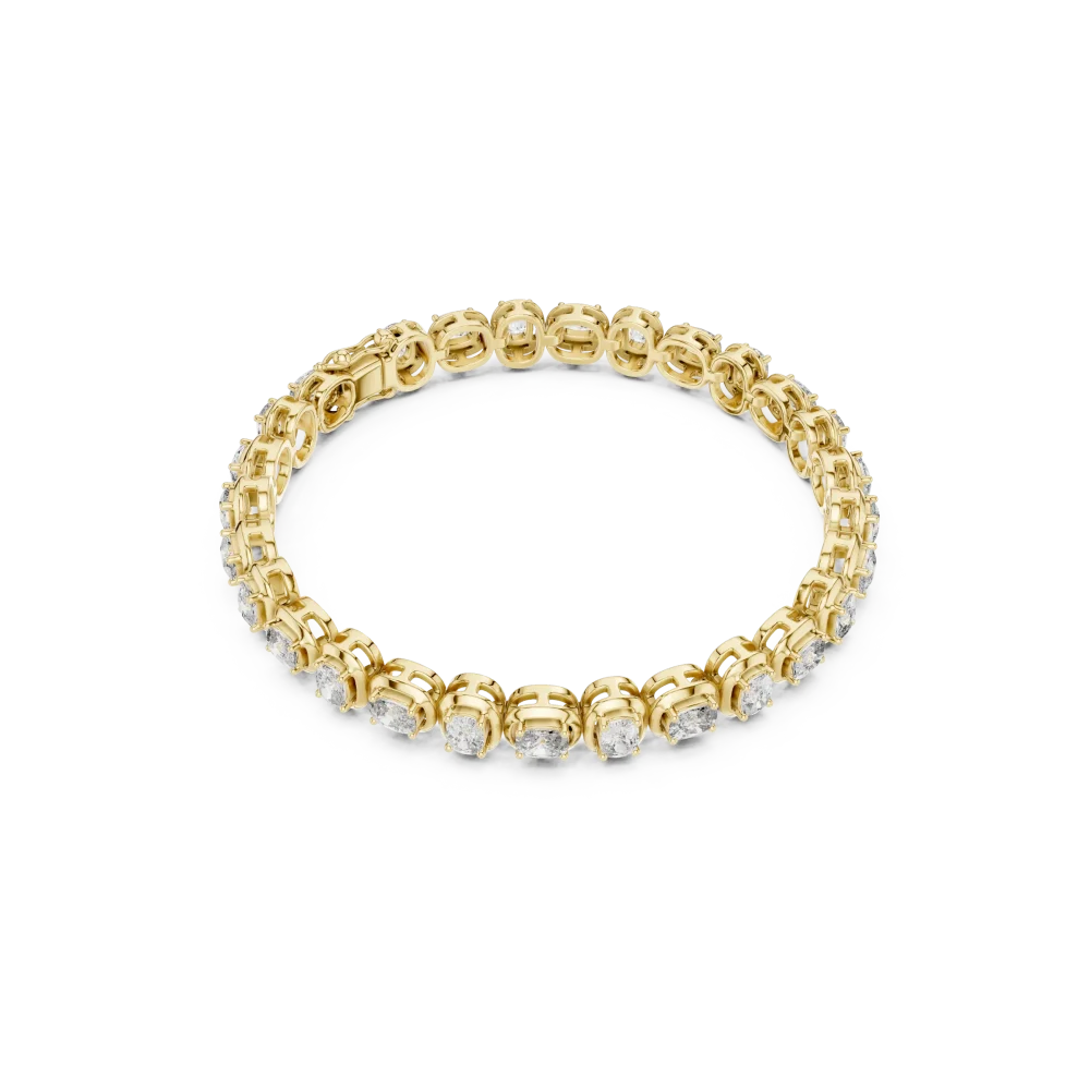 Discover the radiant brilliance of our cushion-cut tennis bracelet. Handcrafted with certified DIAMEUR diamonds for timeless luxury. Shop the look today.