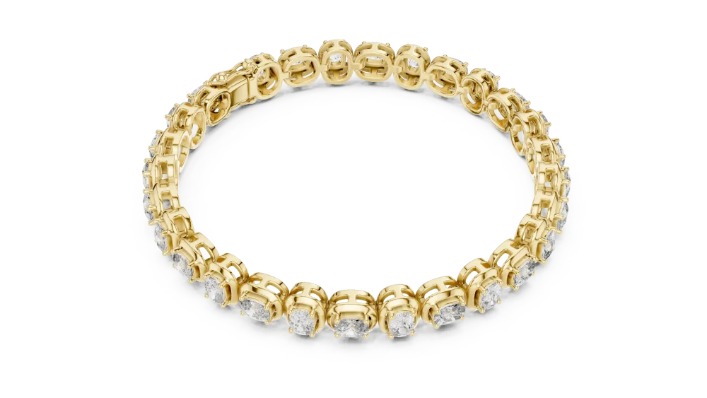 Discover the brilliance of our cushion-cut DIAMEUR diamond tennis bracelet. Expertly crafted for elegance, this statement piece redefines luxury. Shop now.