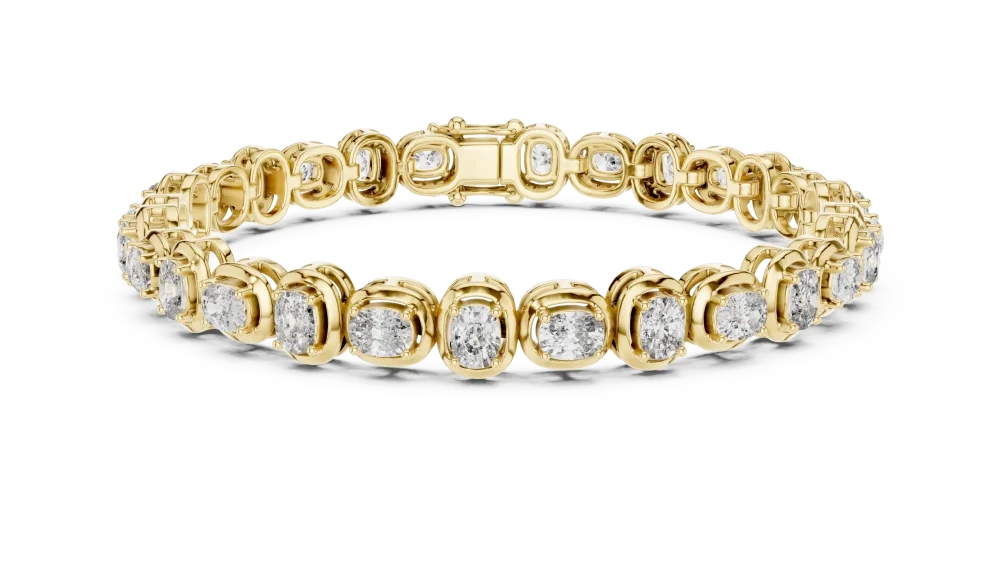 Ethereal Cushion Cut Bezel-Set Statement Tennis Bracelet - Image 2