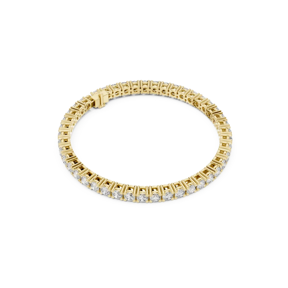 Adorn your wrist with the radiant fire of our Infinite Tennis Bracelet, featuring 45 brilliant-cut DIAMEUR diamonds. Shop this modern classic today.