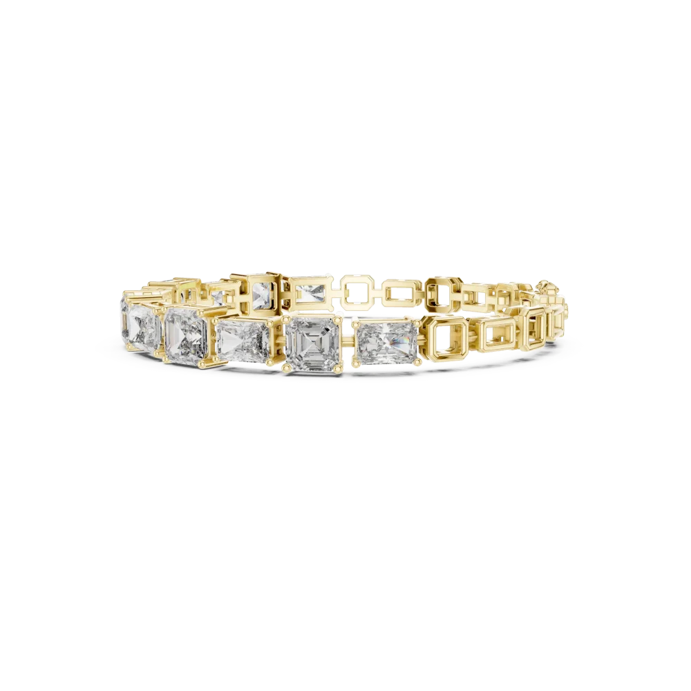 Infinite Radiant and Emerald Geometric Statement Bracelet - Image 3
