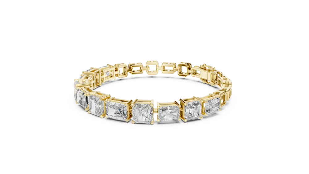 Infinite Radiant and Emerald Geometric Statement Tennis Bracelet - Image 3