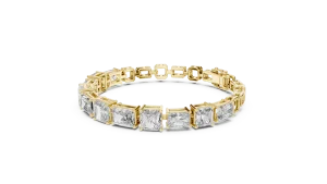 Infinite Radiant and Emerald Geometric Statement Tennis Bracelet - Image 3