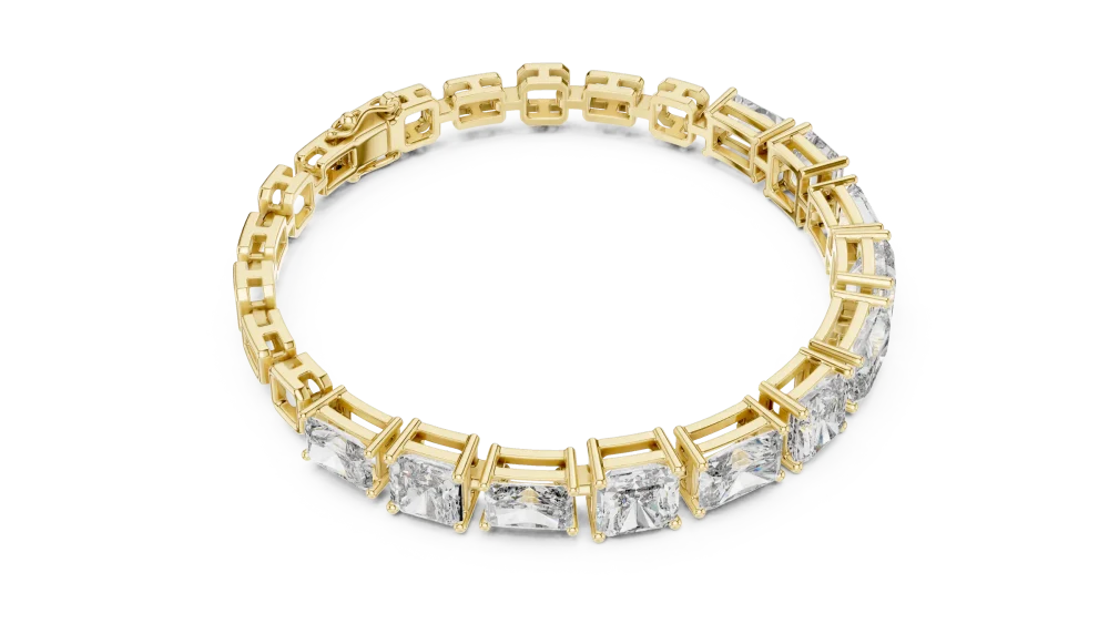 Infinite Radiant and Emerald Geometric Statement Tennis Bracelet - Image 2