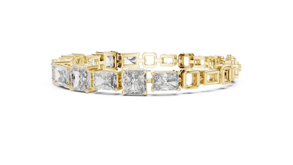 Infinite Radiant and Emerald Geometric Statement Tennis Bracelet - Image 4