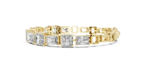 Infinite Radiant and Emerald Geometric Statement Tennis Bracelet - Image 4