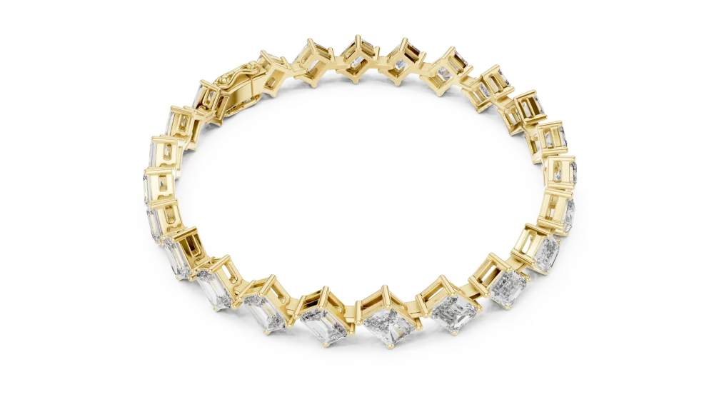 Experience architectural elegance with this DIAMEUR lab-grown diamond tennis bracelet. Expertly handcrafted for brilliant light performance. Shop now.