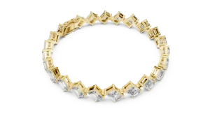 Architectural Emerald and Radiant Cut Statement Tennis Bracelet