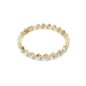 Geometric Emerald and Radiant Cut Statement Tennis Bracelet