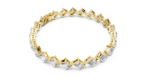 Architectural Emerald and Radiant Cut Statement Tennis Bracelet
